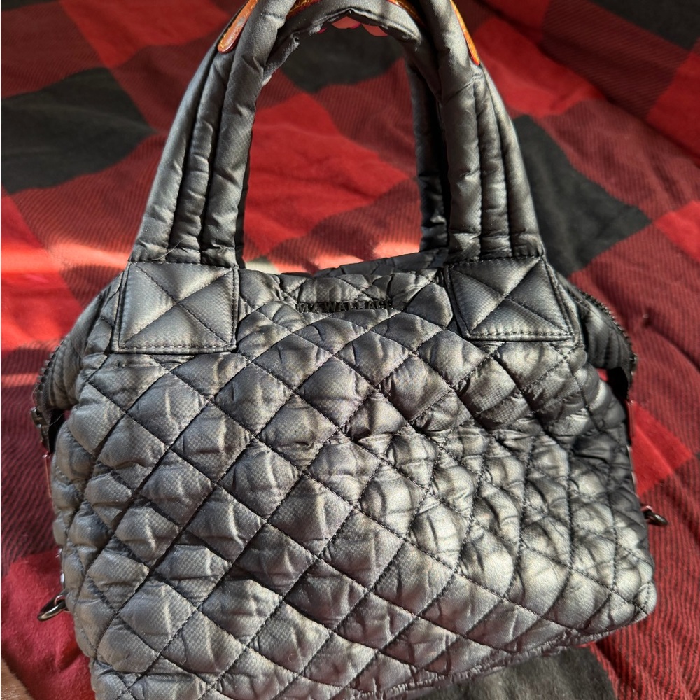 MZ Wallace Black Quilted Nylon Tote Bag